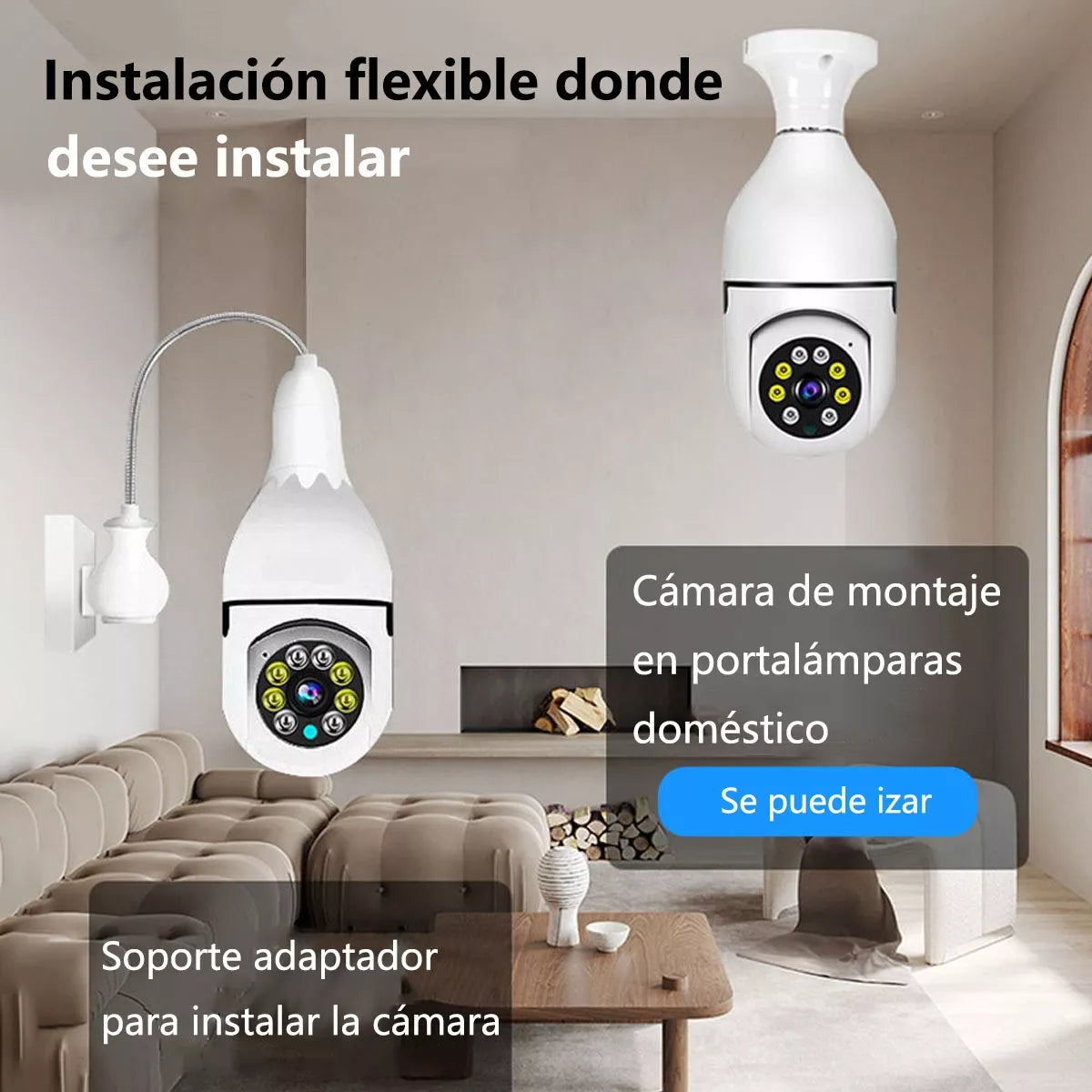 Cámara Ampolleta WiFi - Seguridad 360° Visión Nocturna