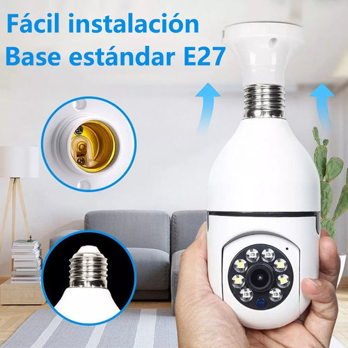 Cámara Ampolleta WiFi - Seguridad 360° Visión Nocturna