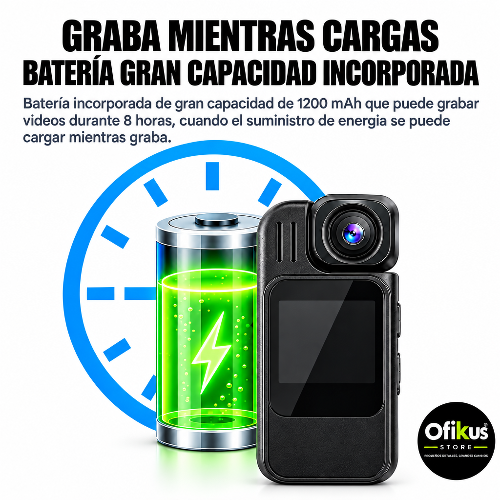 Videocamara Corporal Con Pantalla