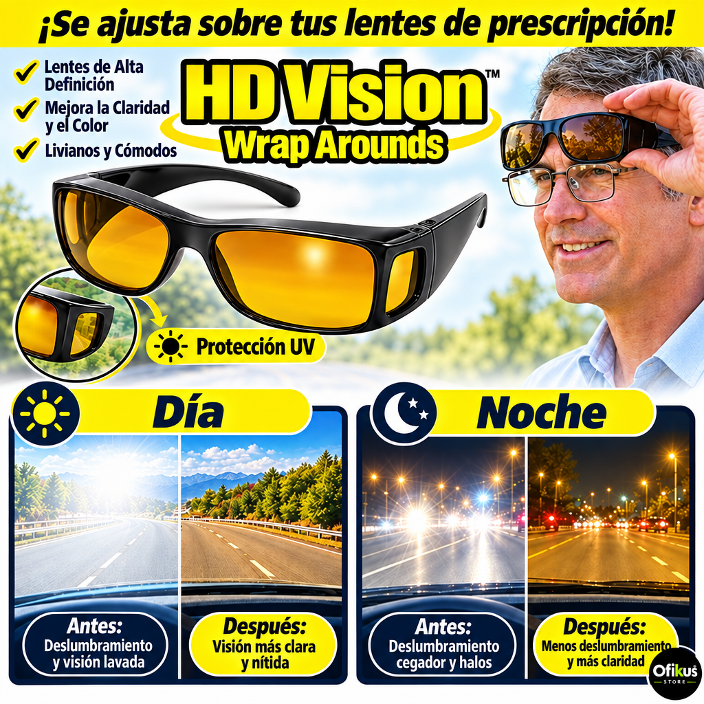 Lentes De Conducir Pro Hd 2x1 Tv Of  De Dia y de Noche