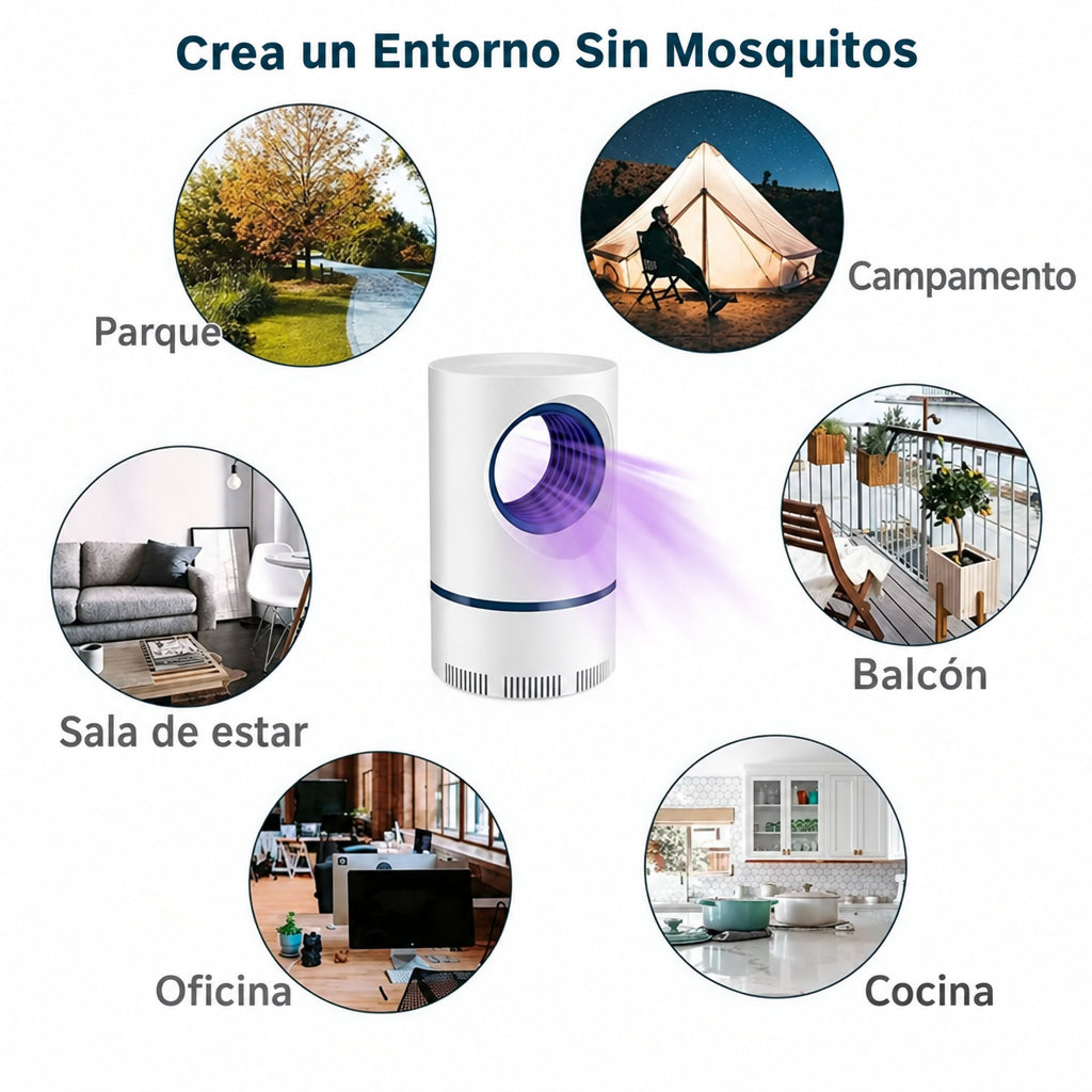 Lámpara Repelente de Mosquitos UV — Mata Insectos Sin Químicos