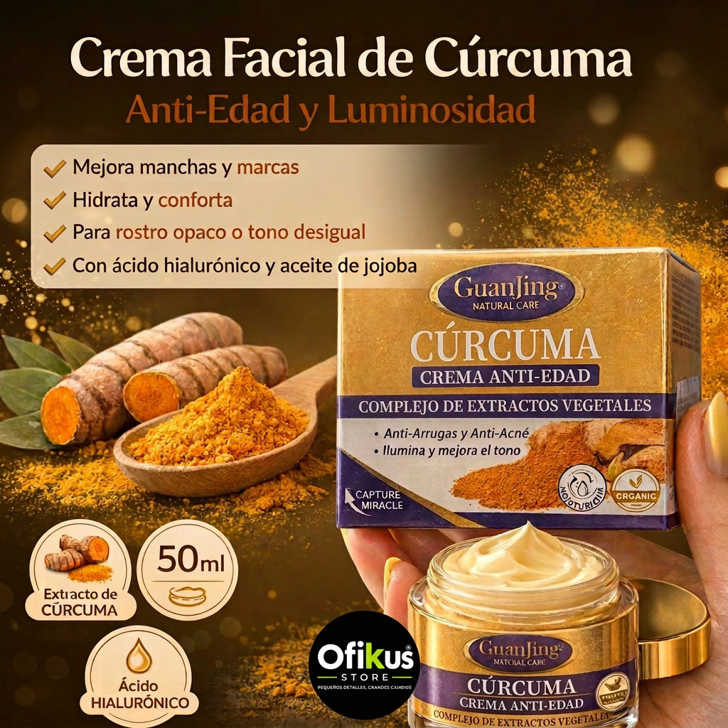 Crema Facial De Curcuma 50 Ml Antiedad