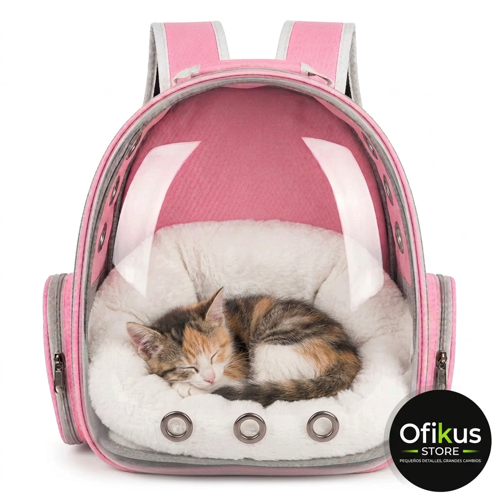 Mochila Transparente para Mascotas — Bolso Portátil para Gatos y Perros