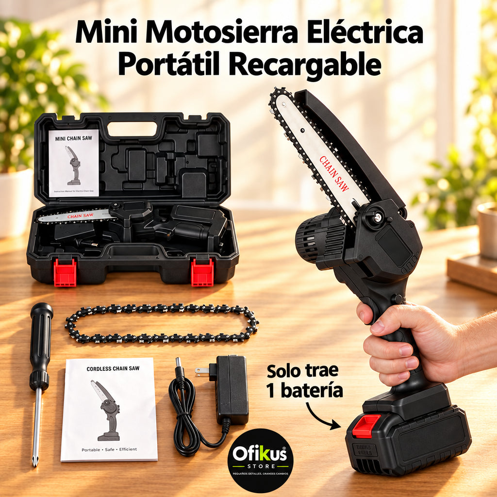 Motosierra Electrica Portatil Recargable