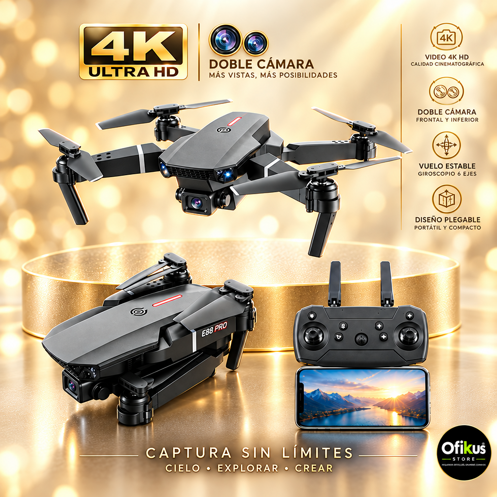 Dron E88 Pro con logo Ofikus