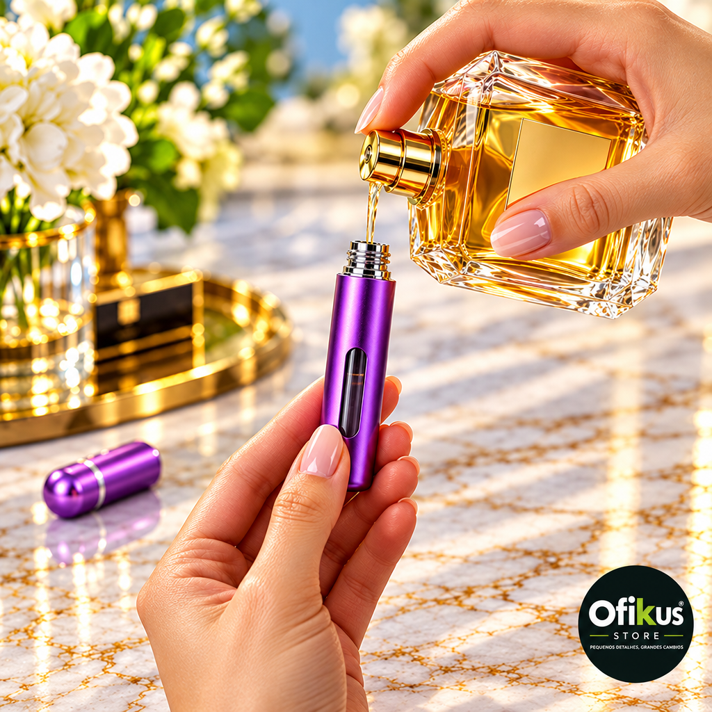 Frasco Dispensador de Perfume en Vidrio — Recargable y Portátil